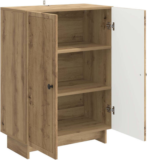 Sideboard aus Holz & Metall Eiche 66x34.5x90cm