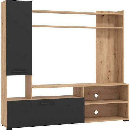 Σύνθετο Σαλονιού Braga Artisan Oak / Μαύρο Μ168.5xΒ35xΥ157εκ.