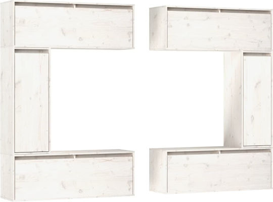 Wooden Living Room TV Unit White L200xW30xH130cm