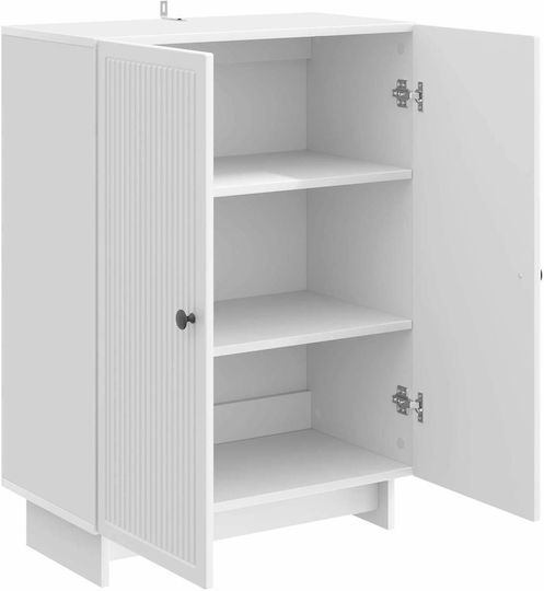 Sideboard aus Holz & Metall Weiß 66x34.5x90cm