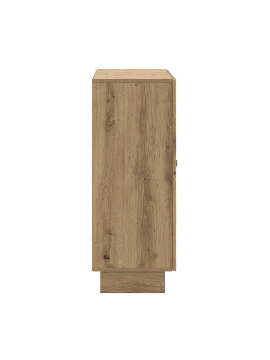 vidaXL Sideboard aus Holz & Metall mit Schubladen Eiche 66x34.5x90cm