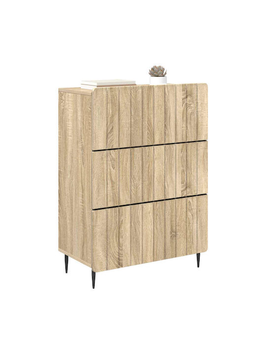 Wooden Sideboard with Drawers Sonoma Oak 66x34.5x92cm