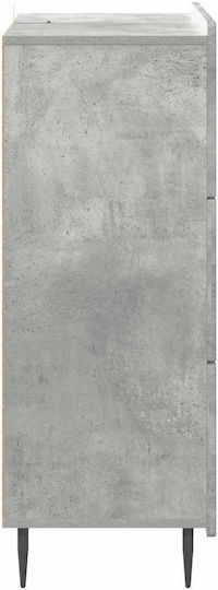 Bufet Din Lemn cu Sertare Gri Beton 66x34.5x92cm