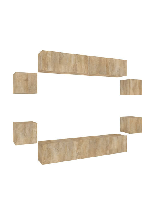 Living Room TV Unit Sonoma Oak 8pcs L80xW30xH30cm