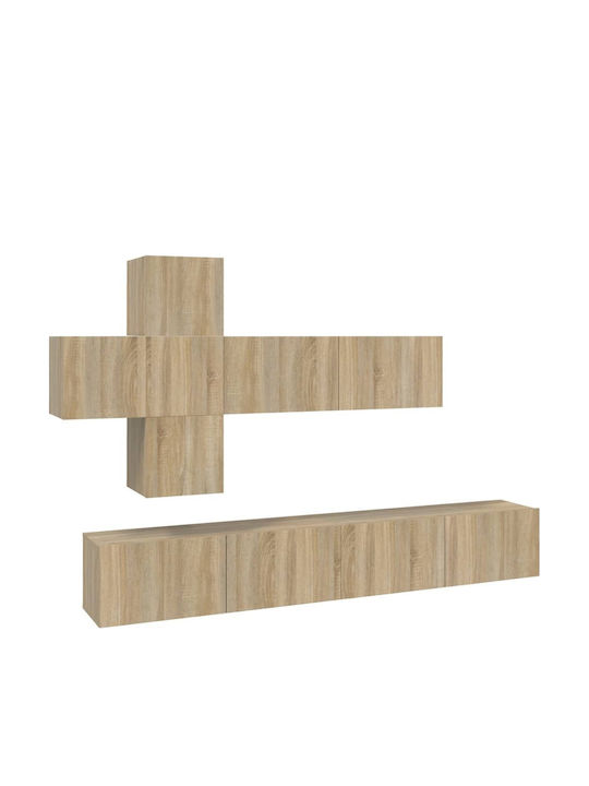 Wohnzimmer TV-Einheit Sonoma Δρυς 7τμχ L100xB30xH30cm
