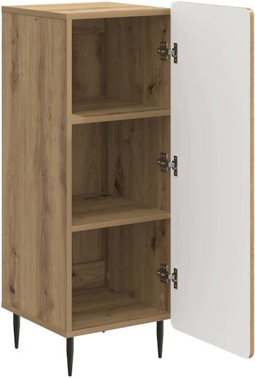 Sideboard aus Holz & Metall Eiche 34.5x33x92cm