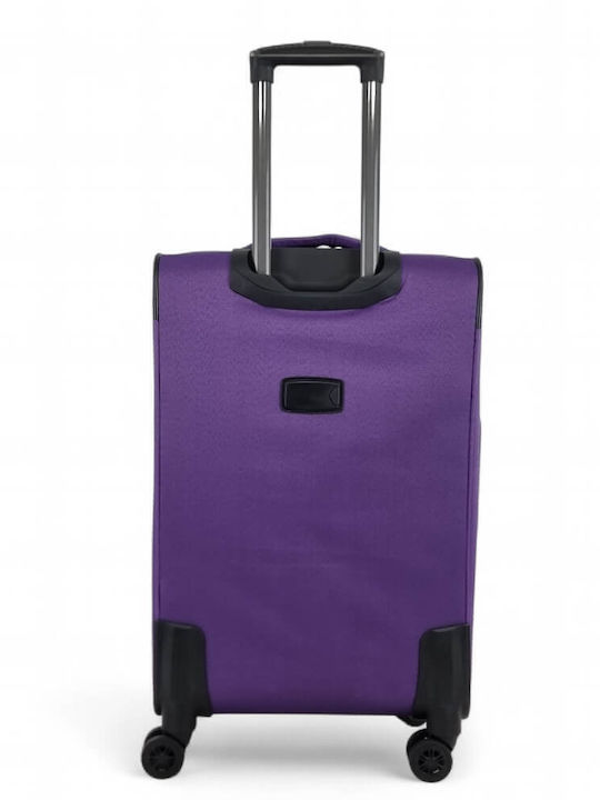 Diplomat Set The Lisbon Collection Fabric Purple Suitcases With 4 Wheels Set 2pcs