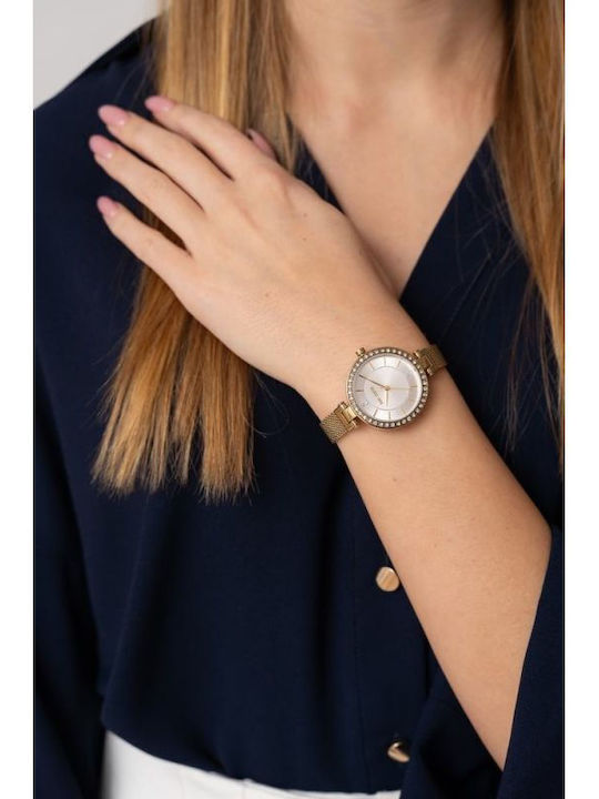 Paul Lorens Womens Battery Watch With Silver Metal Bracelet