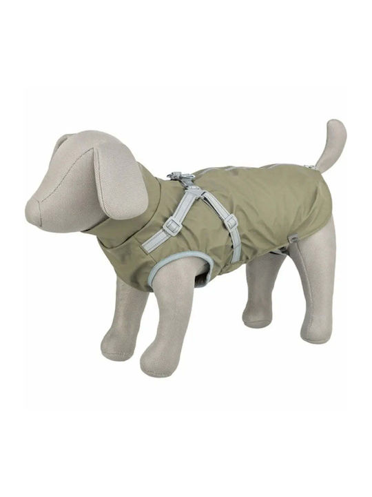 Hundemantel Grün XSklein mit Rückenlänge 30 cm.