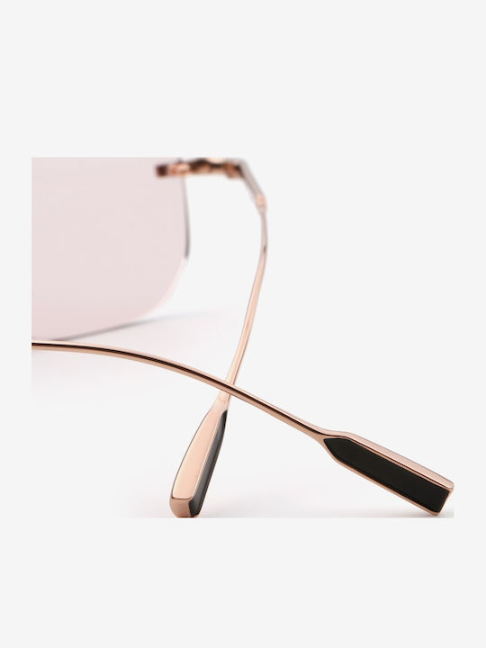 Projekt Produkt Unisex Sunglasses with Pink Metallic Frame and Pink Lens 476434
