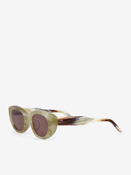 Projekt Produkt Women's Sunglasses with Green Horn-Rimmed Frame 476351