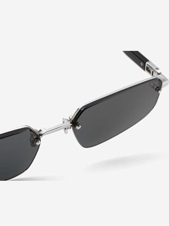 Projekt Produkt Unisex Sunglasses with Silver Metallic Frame and Mirror Lens 476429