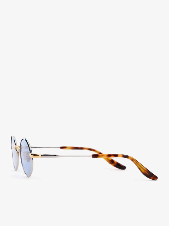 Projekt Produkt Men's Sunglasses with Brown Tartaruga Metallic Frame and Mirror Lens 476451