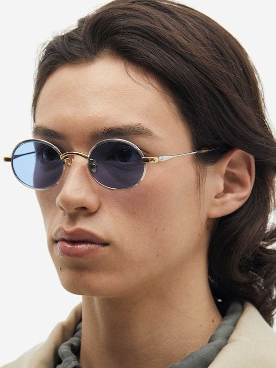 Projekt Produkt Men's Sunglasses with Brown Tartaruga Metallic Frame and Mirror Lens 476451