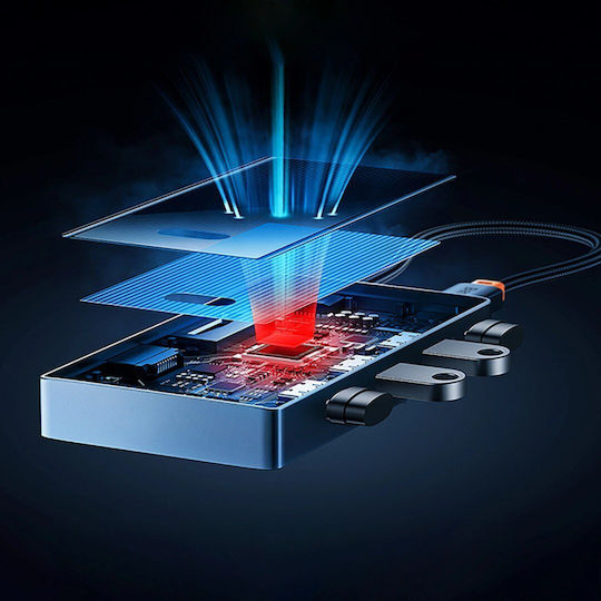 Baseus Hub 4 Θυρών USB 3.0 με σύνδεση USB-C / USB-A Γκρι
