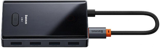Baseus Hub 4 Θυρών USB 3.0 με σύνδεση USB-C / USB-A Γκρι
