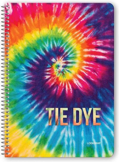 Logigraf Σπιράλ Τετράδια Ριγέ Β5 120 Φύλλων 4 Θεμάτων Tie Dye 6τμχ (Διάφορα Σχέδια)