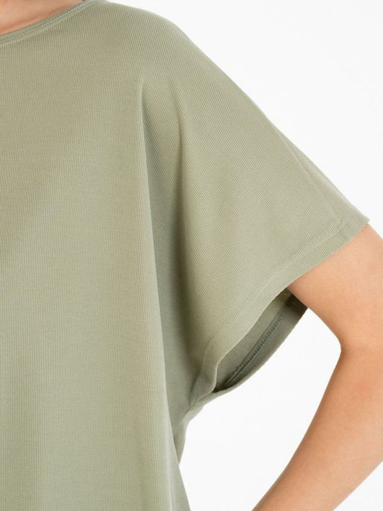 Women's Short Sleeve Blouse Light Green