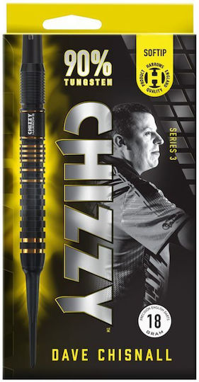 Harrows Chizzy Dave Chisnall 3 Darts 90% Softip Black