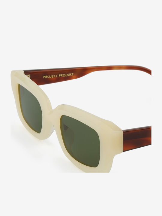 Projekt Produkt Unisex Sunglasses with Beige Horn-Rimmed Frame 476379