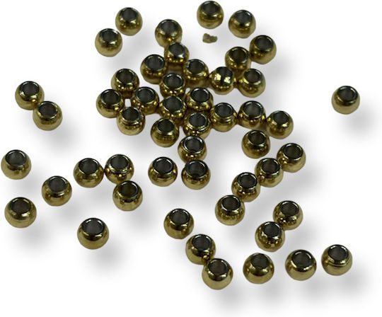 Steel Round Bead 3mm Gold 50 pcs