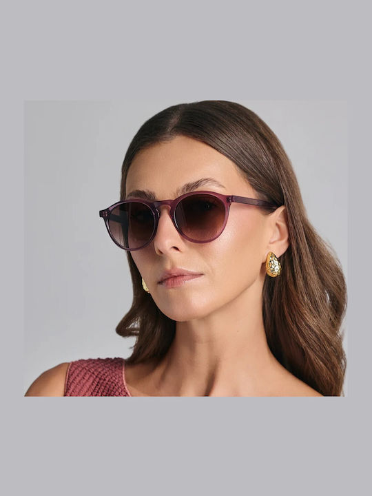 Faos Men's Sunglasses with Purple Horn-Rimmed Frame and Gradient Lenses 501873