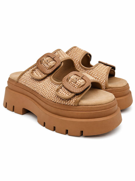 Women's Flat Sandals Flatforms Beige