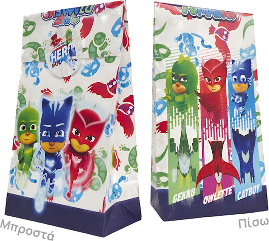 Gift Bag with PJ Masks Theme 13x24x8cm 10 Pieces
