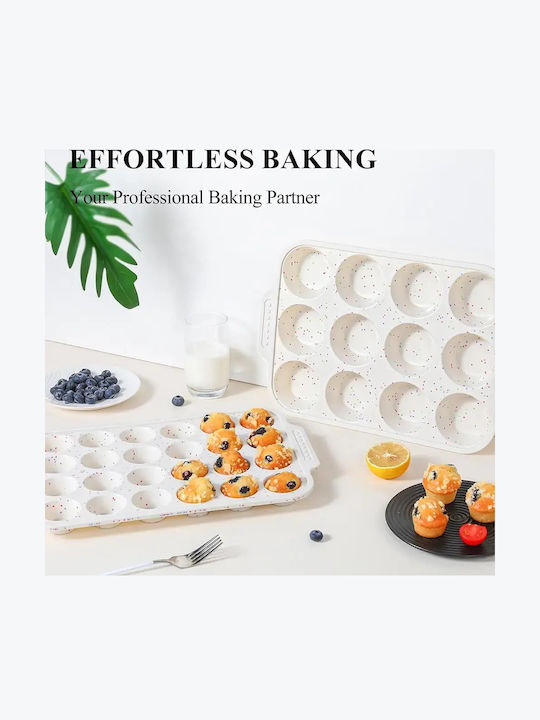 Pandaboo Φόρμα Ζαχαροπλαστικής για Cupcakes/Muffins από Σιλικόνη 12 Θέσεων 7.2x7.2εκ.