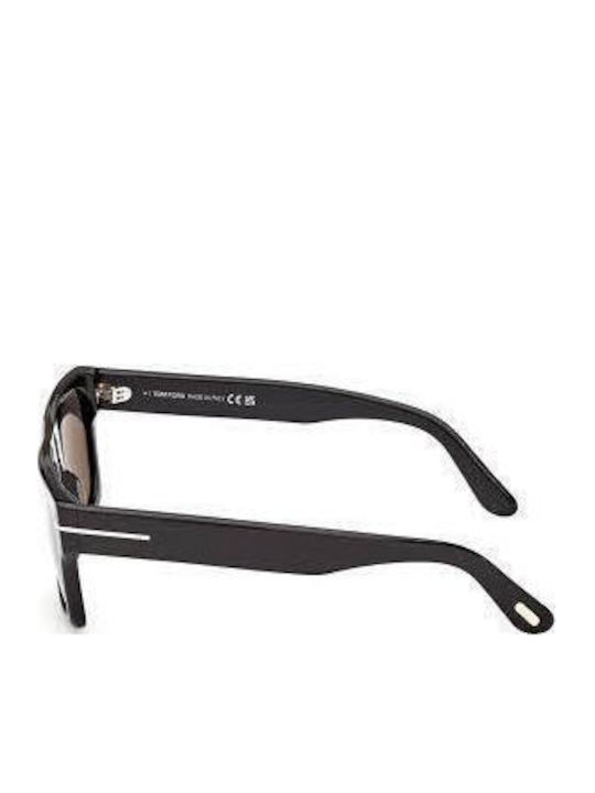 Tom Ford Men's Sunglasses with Black Horn-Rimmed Frame and Grey Gradient Lenses FT1337 01A