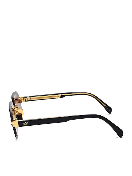 Am Eyewear Damen Sonnenbrille mit Gold Metallrahmen und Verlaufsfarbe Gläser 501796