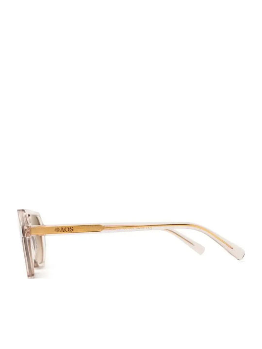 Faos Men's Sunglasses with Transparent Horn-Rimmed Frame and Gradient Lens 499659-99660