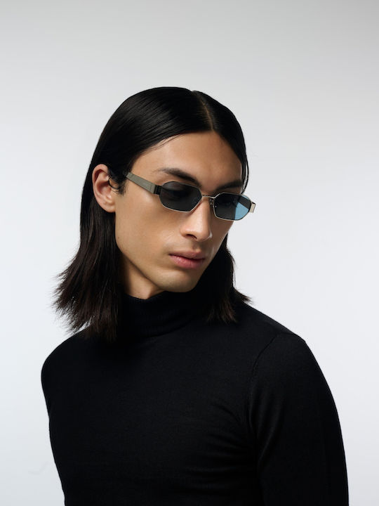 Komono Men's Sunglasses with Silver Metallic Frame and Mirror Lens KOM-S20076