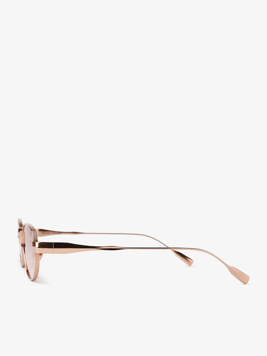 Projekt Produkt Unisex Sunglasses with Rose Gold Metallic Frame and Pink Lens 500305