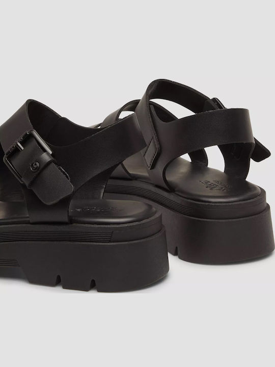 Damen Flache Sandalen Schwarz