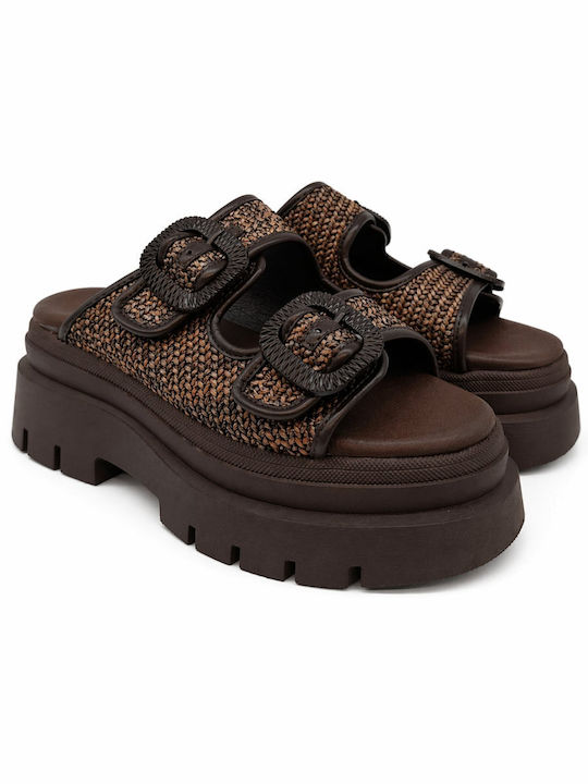 Women's Flat Sandals Flatforms Brown