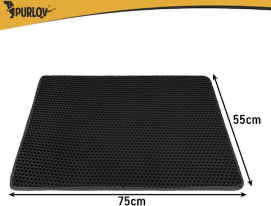 Litter Box Mat 75x55cm Black Purlov Purlov