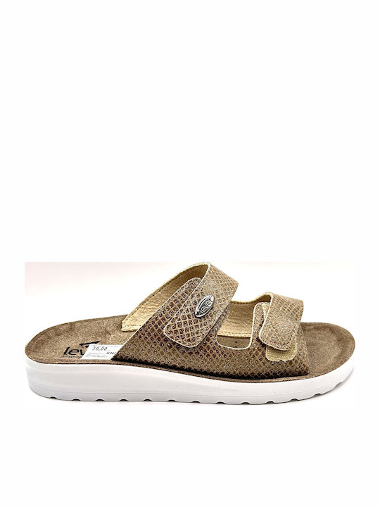 Leder Damen Anatomisch Beige Flatforms