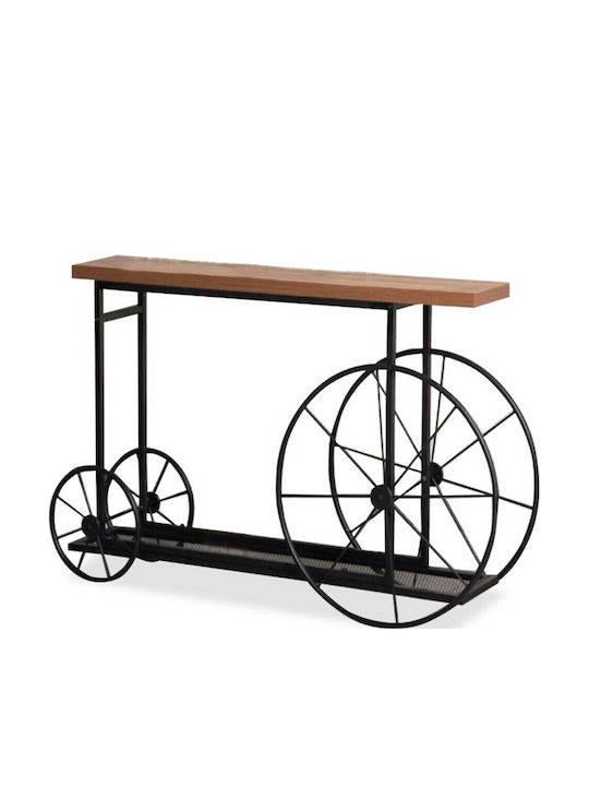 Bike Konsolentisch Holzschwarz / Walnuss M148xB28xH85cm