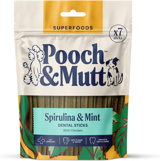 Pooch & Mutt Superfood Spirulina & Mint Liver Dog Dental Stick 251gr 7pcs