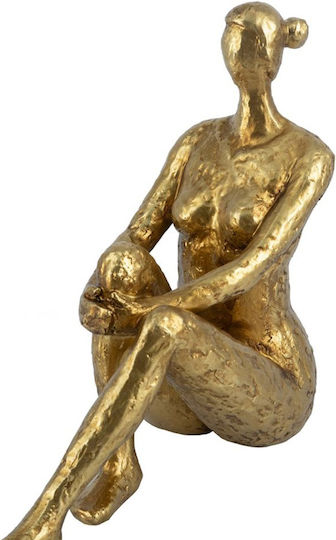 Artekko Bookends Figurine Gold Resin Bookends Female Figure 19.3x9x19.7 Cm 2 Pieces