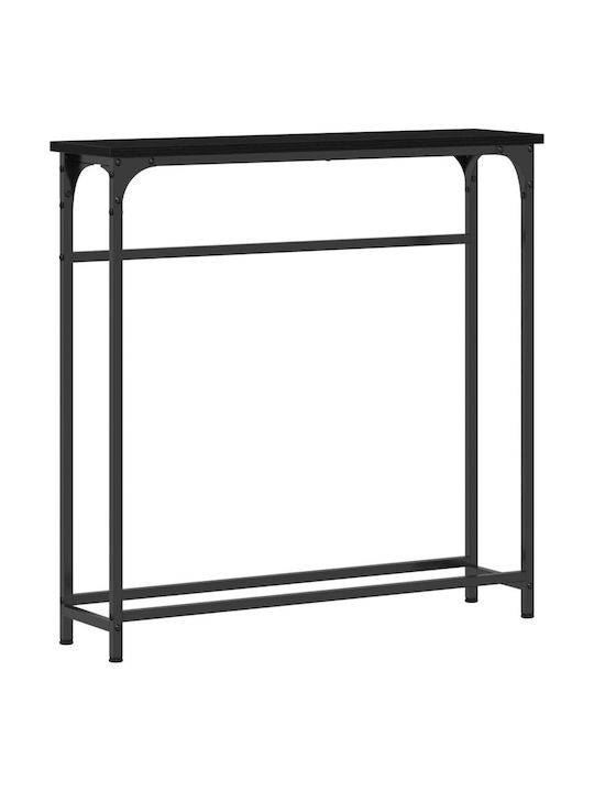 Console Table Wood & Metal Black L75xW19.5xH75cm