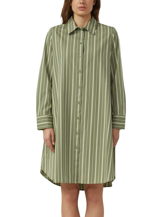 Rochie-Cămașă Maxi Verde Măsliniu