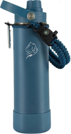 Cool'NMore Cool'NMore Thermosflasche Rostfreier Stahl BPA-frei 500ml Denim mit Stroh, Handgriff, Schlinge und Mundstück