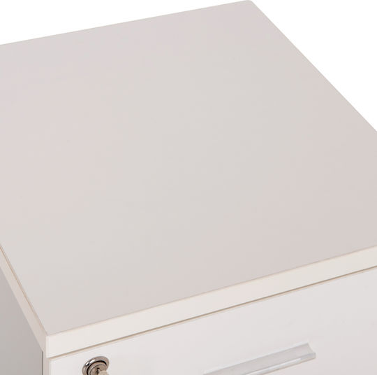 HomeMarkt Desktop Drawer with Lock White