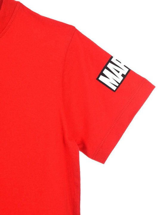 Kids Short-Sleeved Top Red Spiderman Web