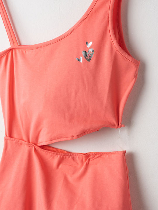 Girls Sleeveless Coral Dress