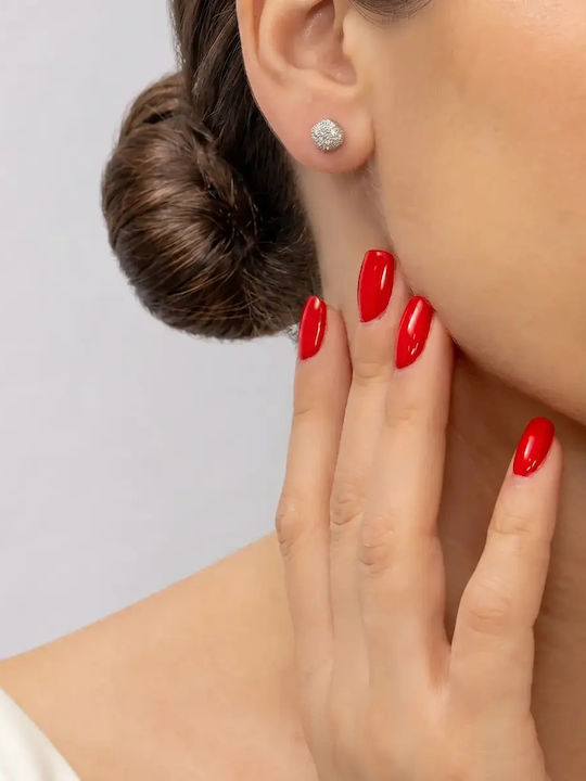 Stud Earrings in 18K White Gold with Diamond
