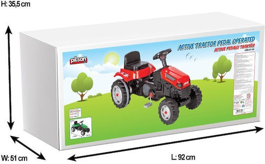 Tractor pentru Copii cu Pedale Roșu pentru 3+ Ani