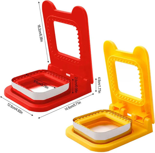 Sandwich Cutters 3 Designs Yellow Square